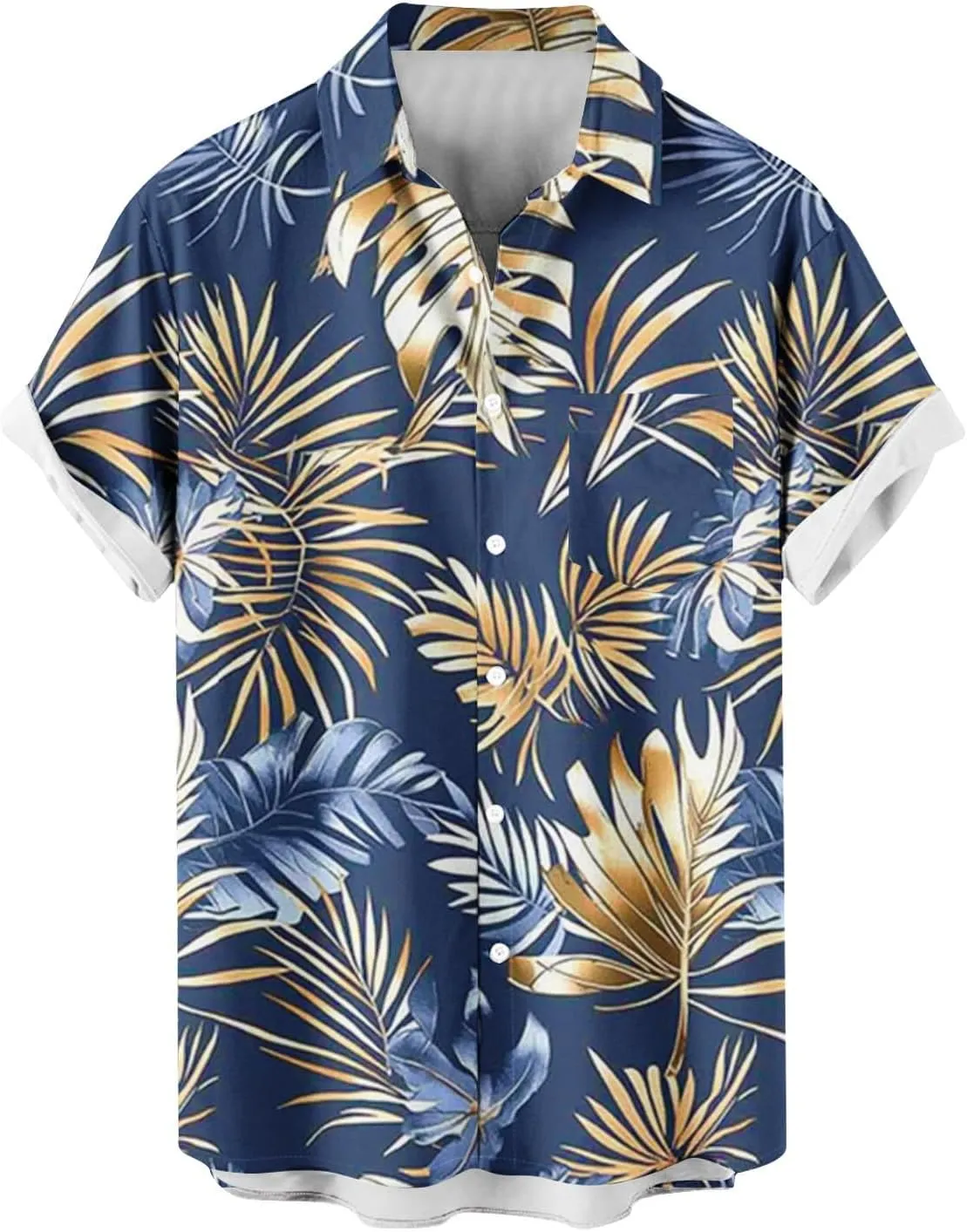 Hawaiian Shirts for Men Summer Beach Casual Short Sleeve Button Down Shirts Novelty Print Tropical Floral Tops