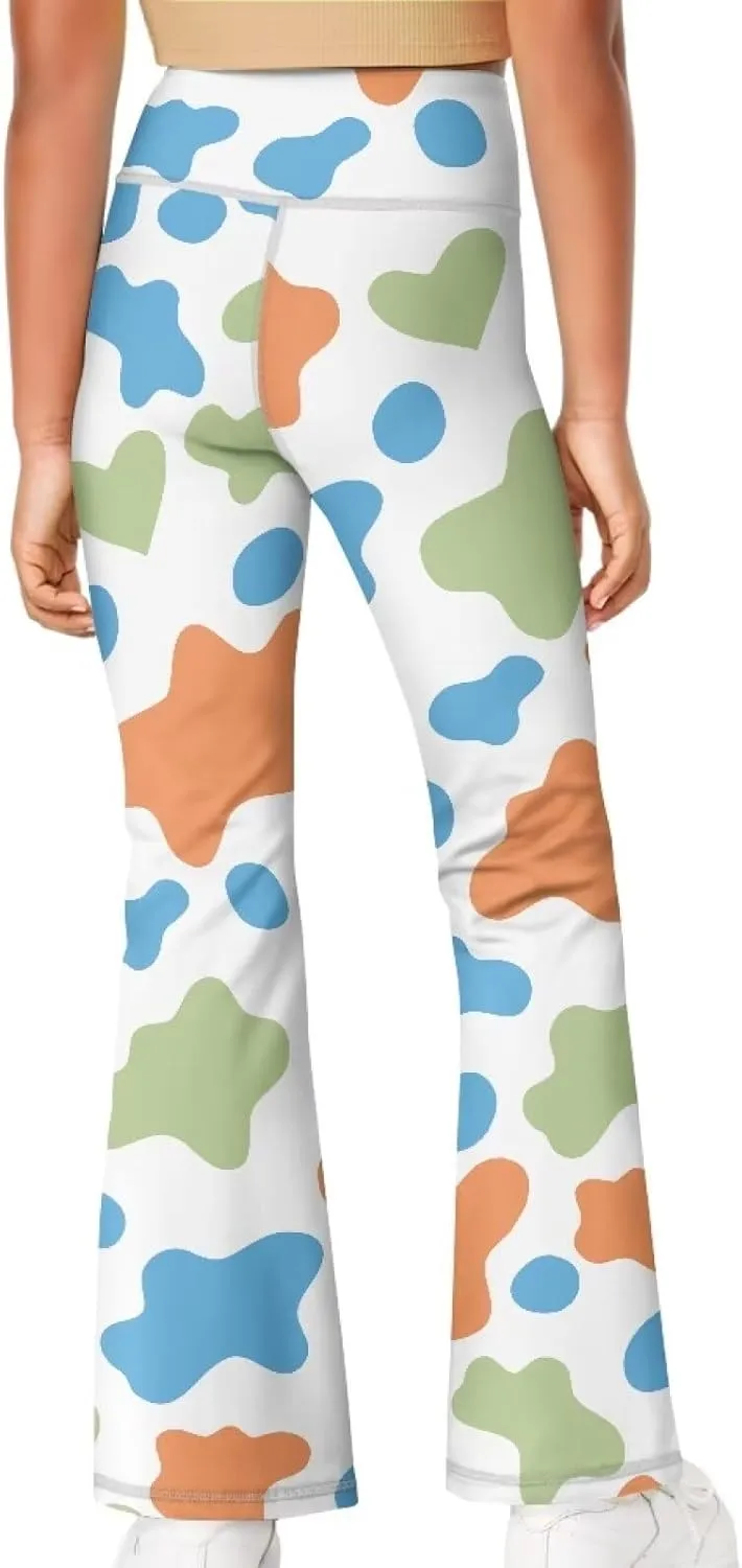 Hawapod Girls Bell Bottom Pants Comfortable High Waisted Stretch Flare Yoga Leggings