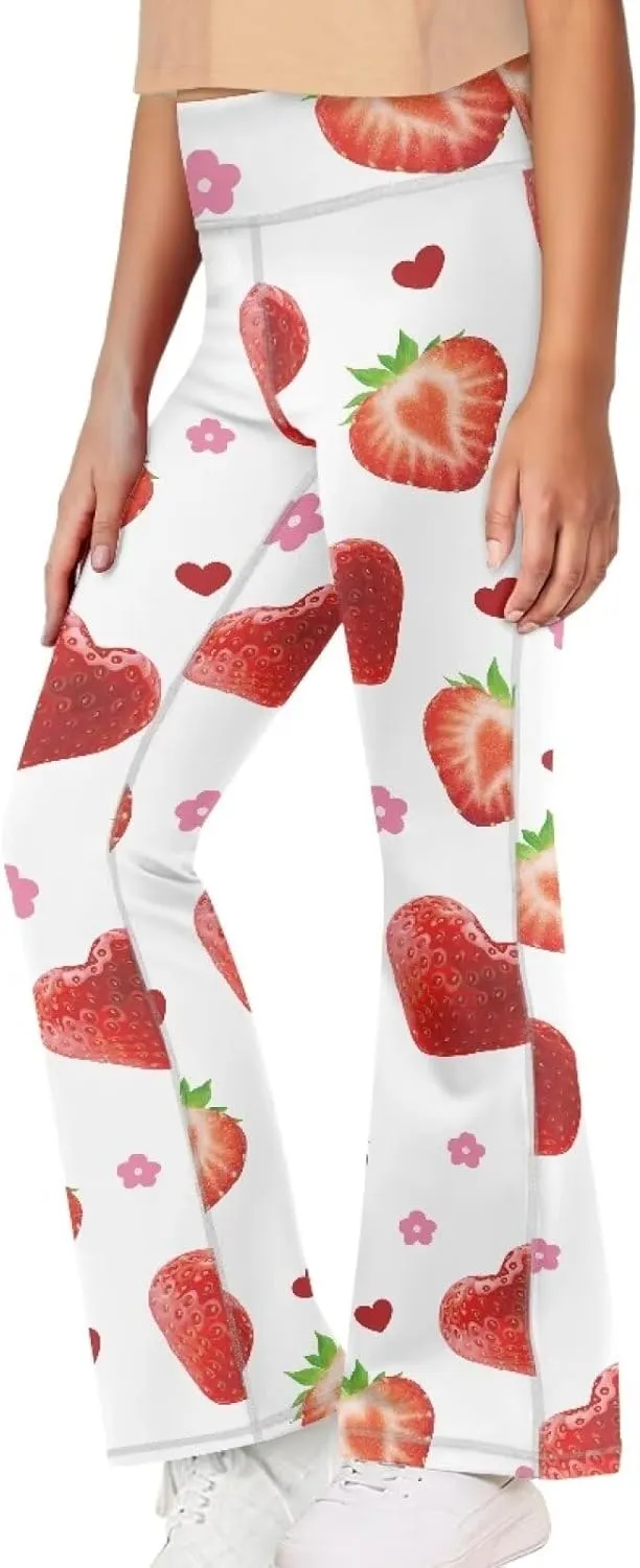 Hawapod Girls Bell Bottom Pants Comfortable High Waisted Stretch Flare Yoga Leggings