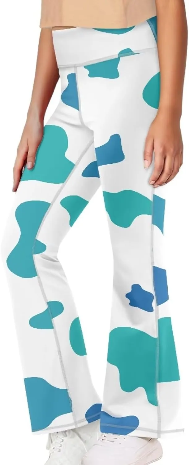 Hawapod Girls Bell Bottom Pants Comfortable High Waisted Stretch Flare Yoga Leggings