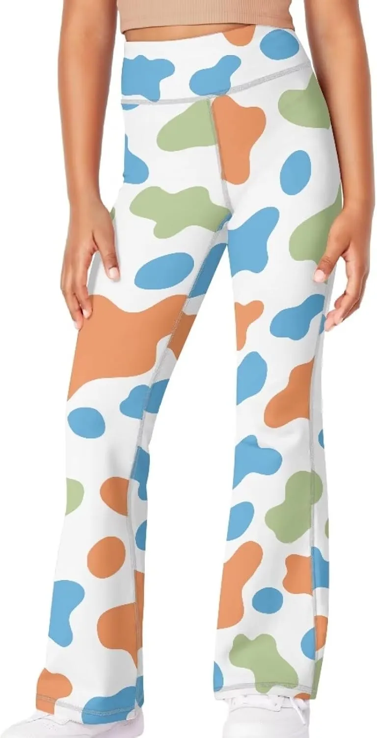Hawapod Girls Bell Bottom Pants Comfortable High Waisted Stretch Flare Yoga Leggings