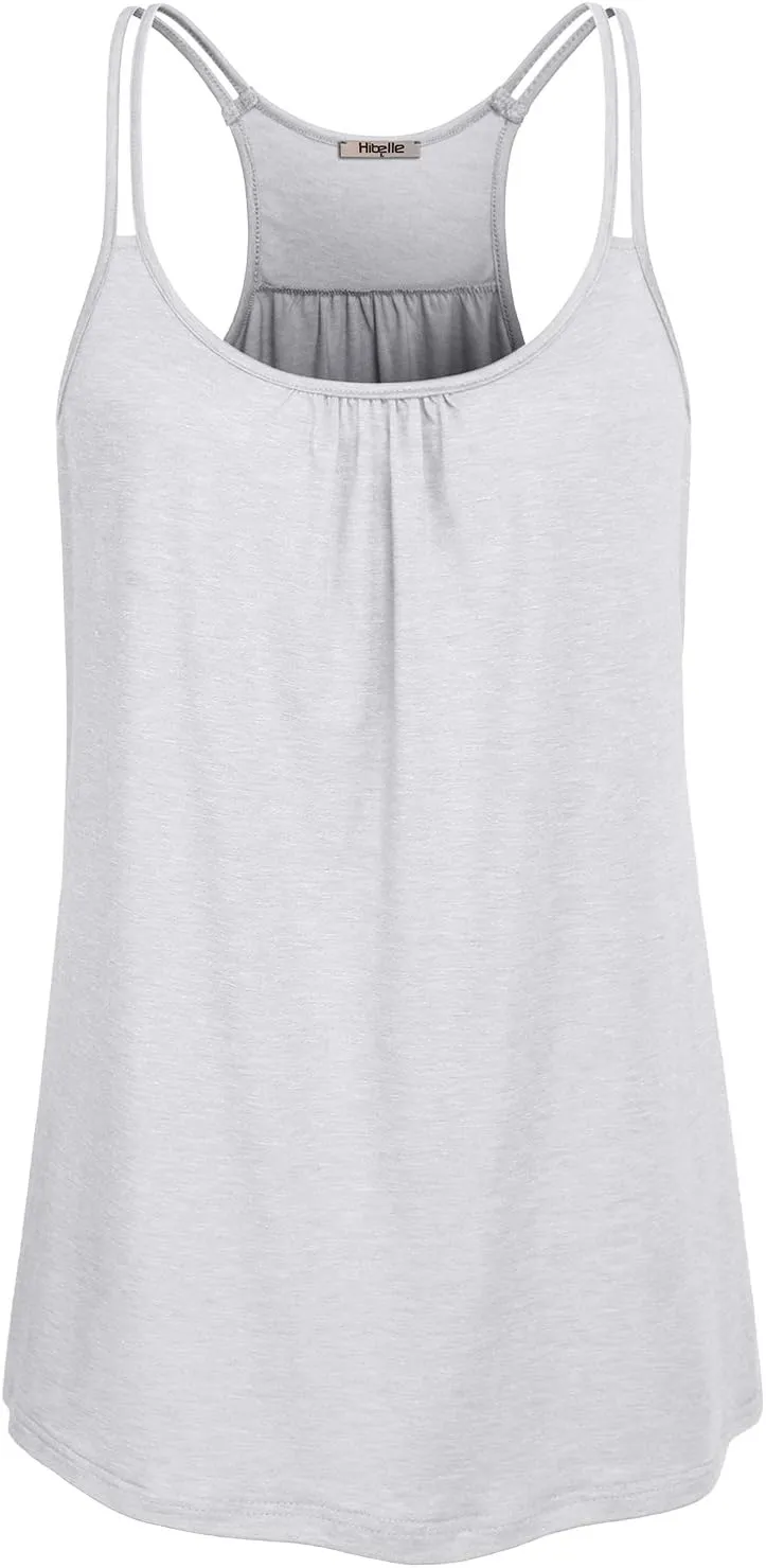 Hibelle Womens Scoop Neck Cute Racerback Yoga Workout Tank Top