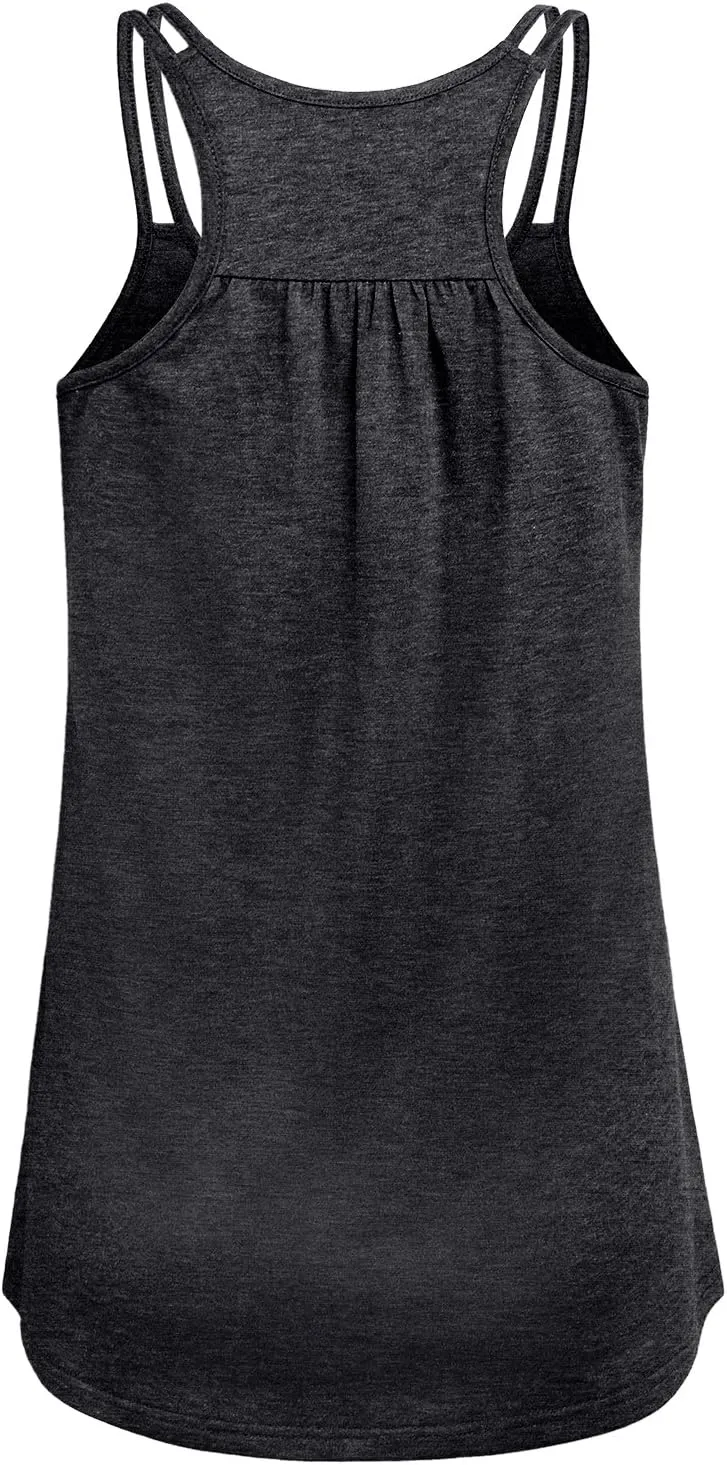 Hibelle Womens Scoop Neck Cute Racerback Yoga Workout Tank Top