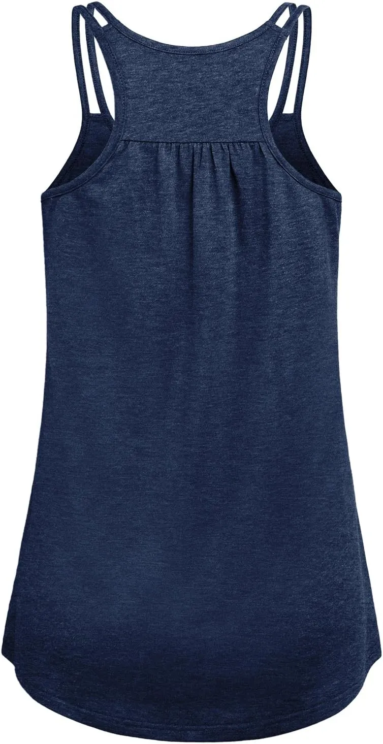 Hibelle Womens Scoop Neck Cute Racerback Yoga Workout Tank Top