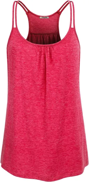 Hibelle Womens Scoop Neck Cute Racerback Yoga Workout Tank Top