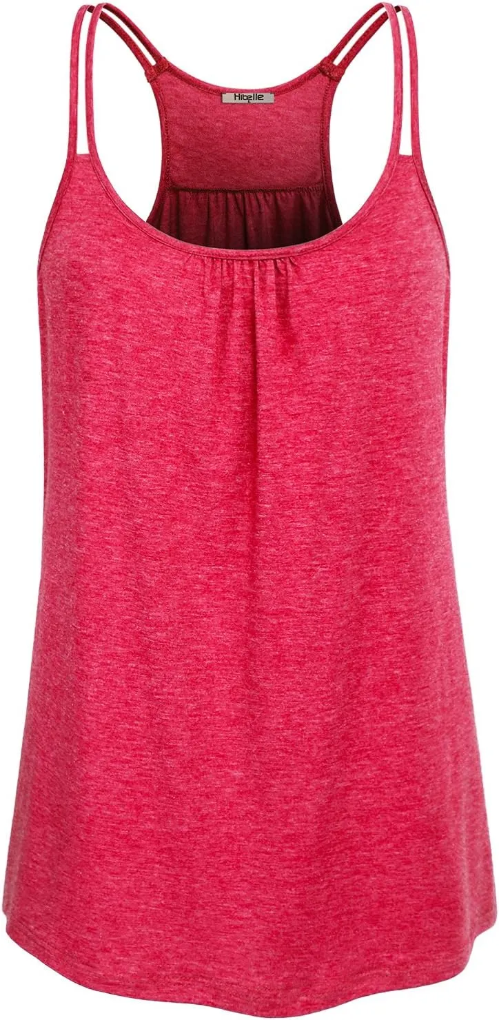 Hibelle Womens Scoop Neck Cute Racerback Yoga Workout Tank Top