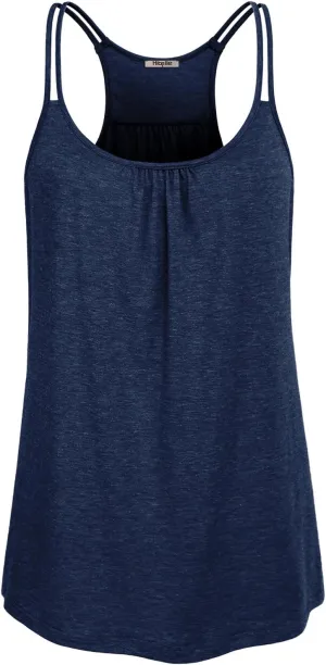 Hibelle Womens Scoop Neck Cute Racerback Yoga Workout Tank Top