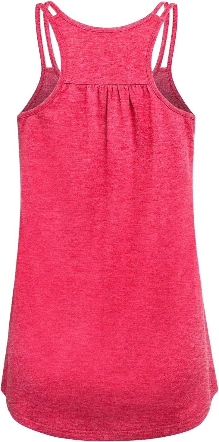 Hibelle Womens Scoop Neck Cute Racerback Yoga Workout Tank Top
