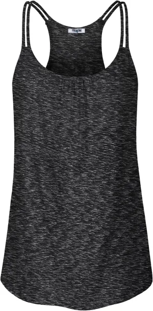 Hibelle Womens Scoop Neck Cute Racerback Yoga Workout Tank Top