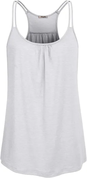 Hibelle Womens Scoop Neck Cute Racerback Yoga Workout Tank Top