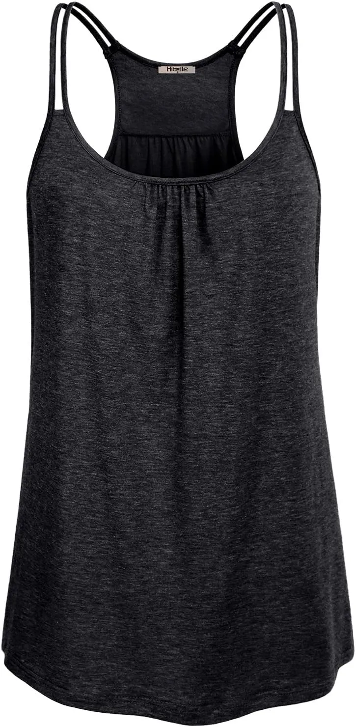 Hibelle Womens Scoop Neck Cute Racerback Yoga Workout Tank Top