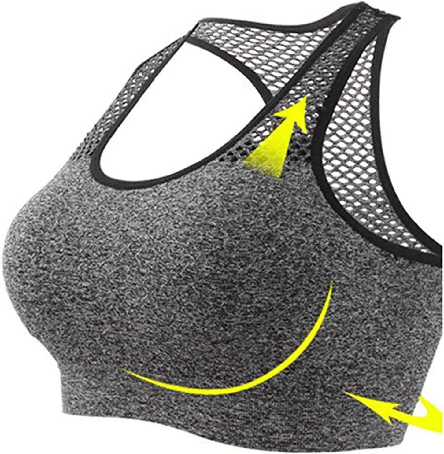 High Impact Sports Bras for Women Full-Coverage Wirefree Racerback Workout Bra Bounce Control Quick Dry Yoga Tank Top