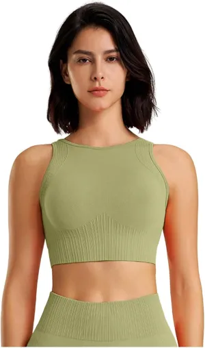 High Support Sports Bras for Women Full Coverage Seamless Yoga Workout Running Athletic Bralettes Quick Dry Active Bras