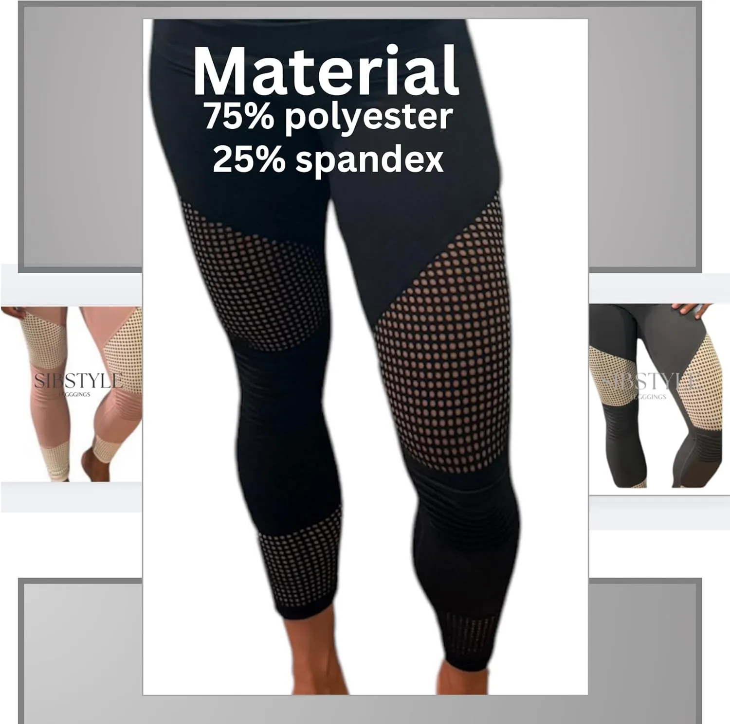 High Waist mesh Leggings with Tummy Control Workout Running Yoga Leggings for Women
