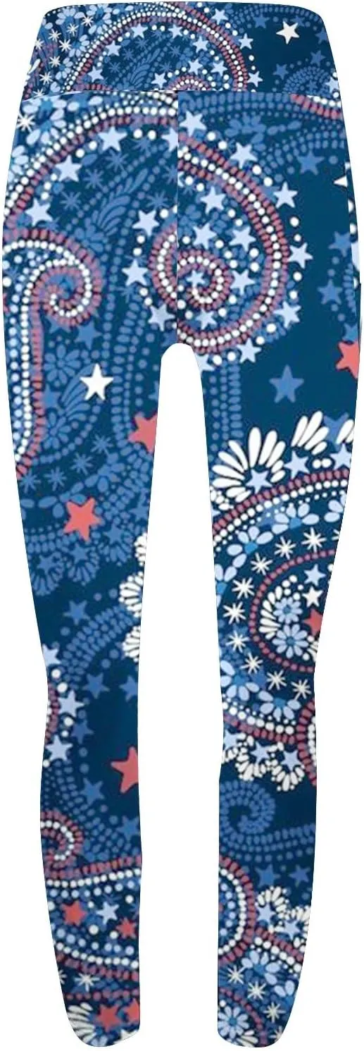 High Waisted Leggings for Women with Pockets Active Wear Printed Leggings Women's Gym Pants