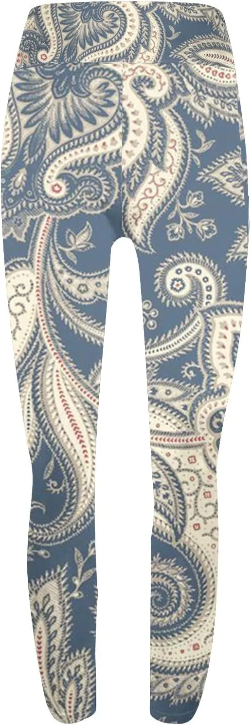High Waisted Leggings for Women with Pockets Active Wear Printed Leggings Women's Gym Pants