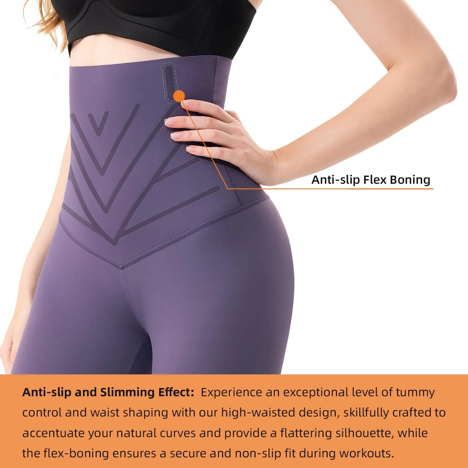 High Waisted Tummy Control Waist Compression Shapewear Yoga Leggings for Women