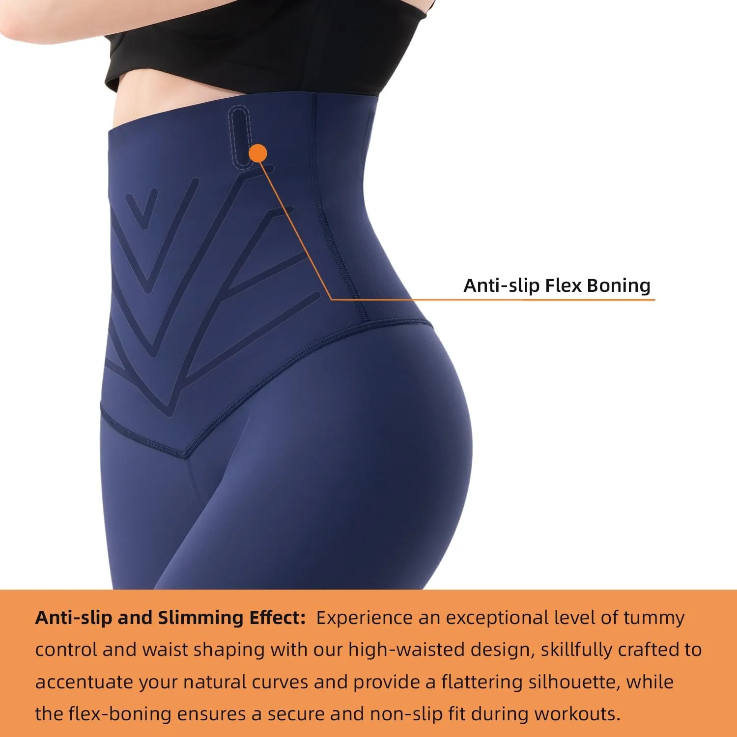 High Waisted Tummy Control Waist Compression Shapewear Yoga Leggings for Women