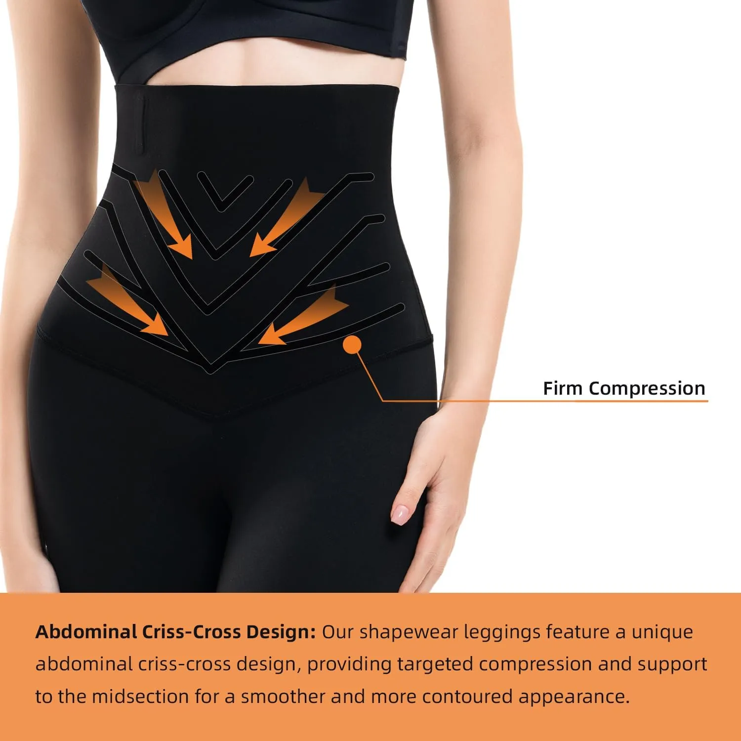 High Waisted Tummy Control Waist Compression Shapewear Yoga Leggings for Women