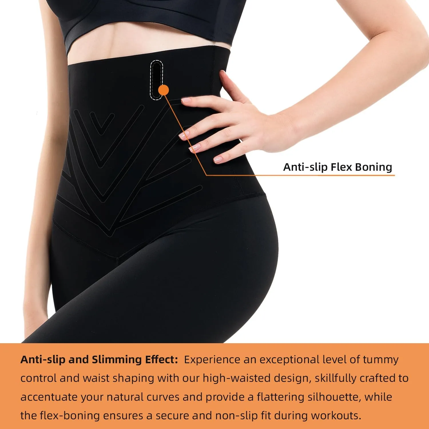 High Waisted Tummy Control Waist Compression Shapewear Yoga Leggings for Women