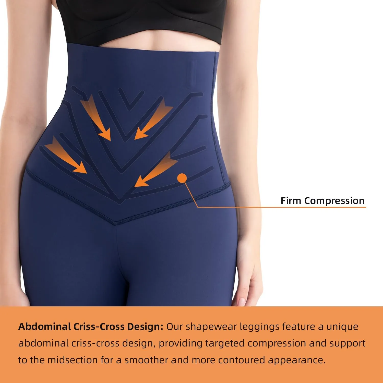 High Waisted Tummy Control Waist Compression Shapewear Yoga Leggings for Women
