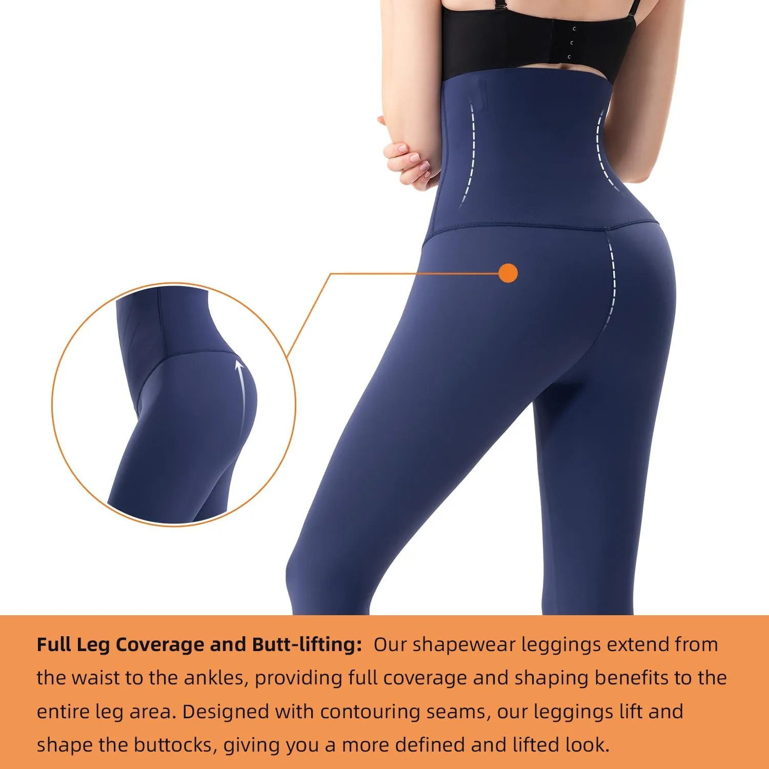 High Waisted Tummy Control Waist Compression Shapewear Yoga Leggings for Women