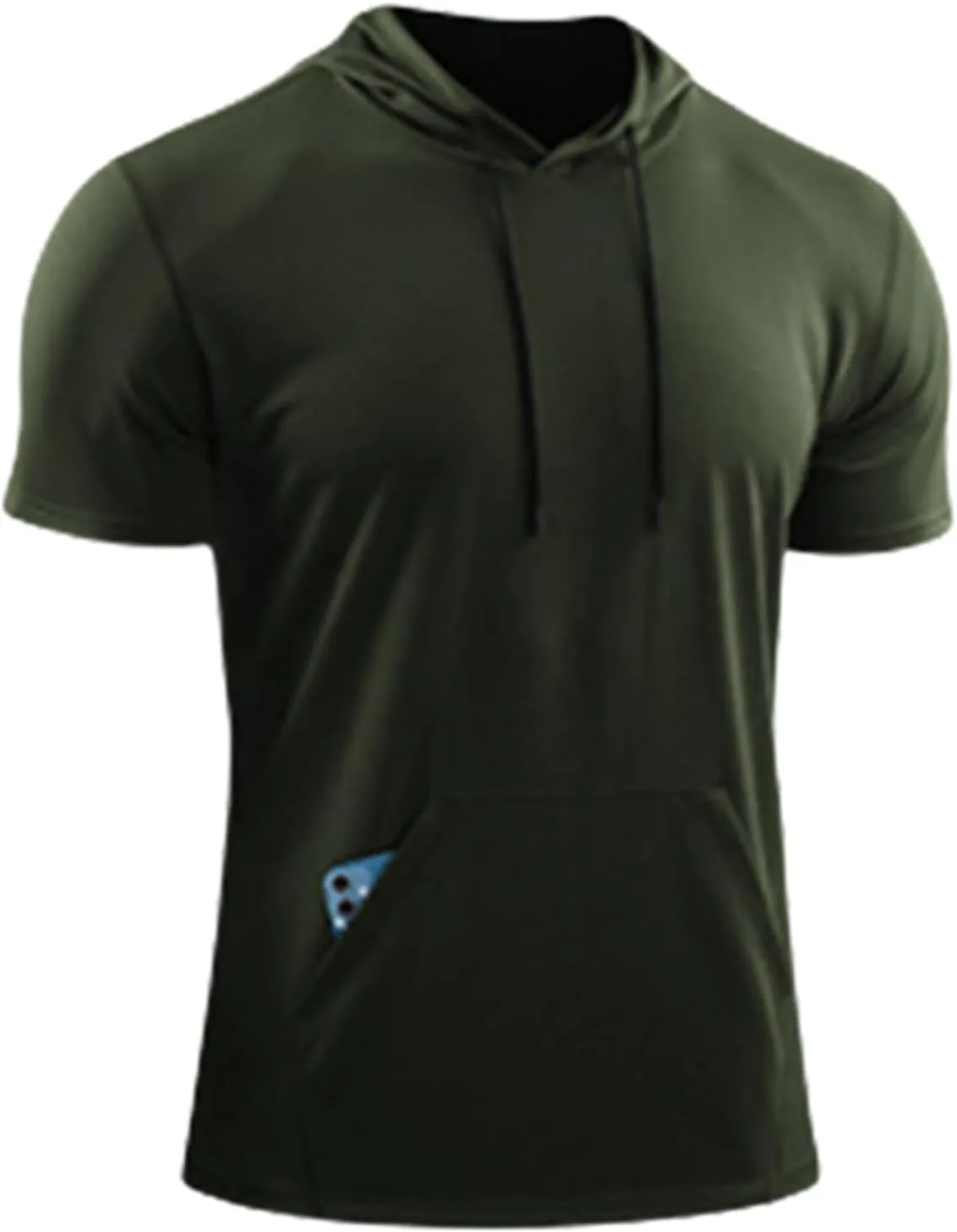 Hooded T Shirts for Men Summer Casual Short Sleeve Tee with Pocket Holiday Beach Crewneck Loose Fit Big and Tall Tops