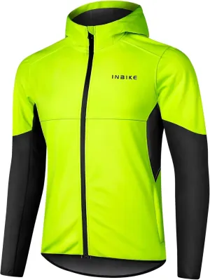 INBIKE Cycling Jacket for Men Running Biking Jackets Mens Windbreaker Reflective Windproof Fleece Lined Cold Weather