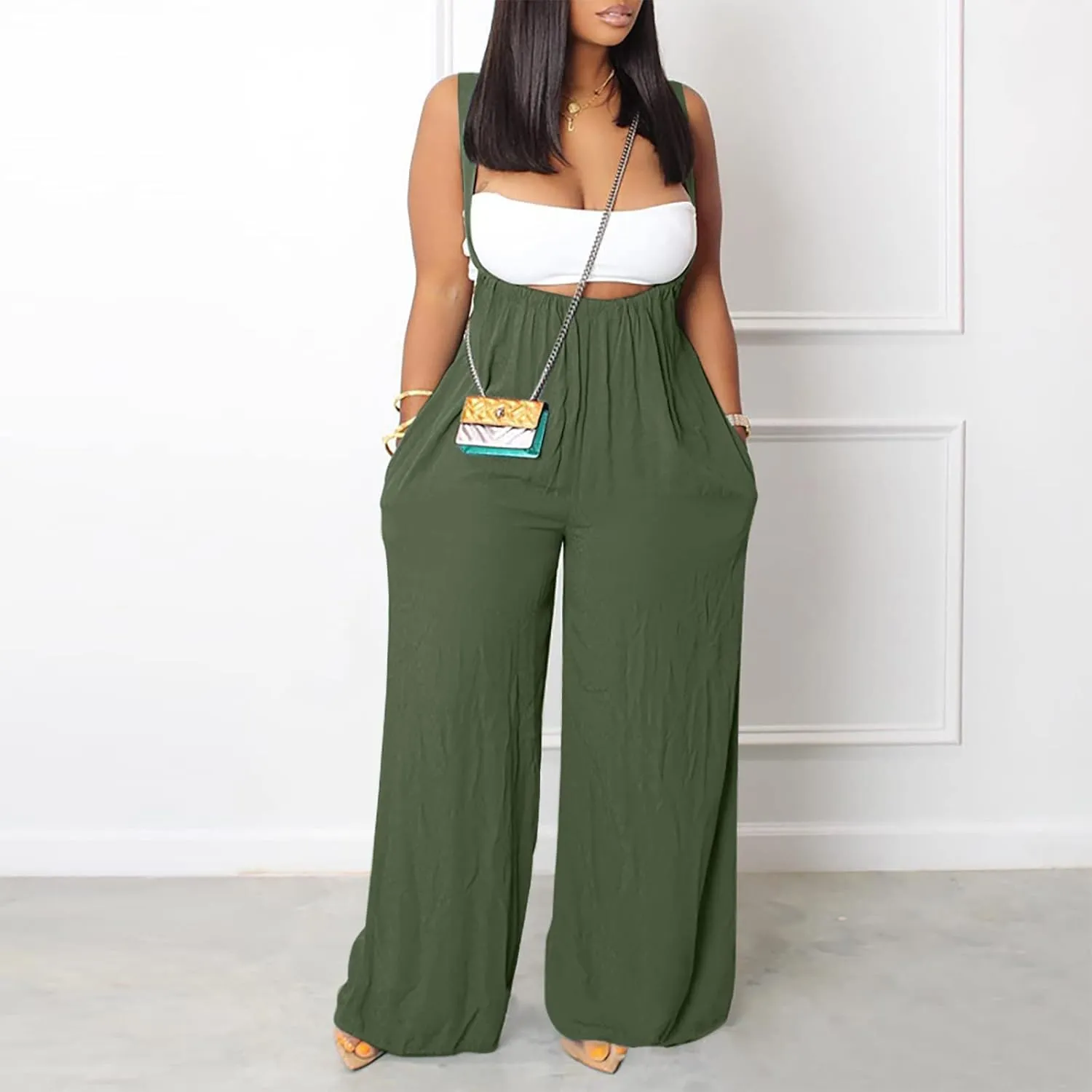 Jumpsuits for Womens Halter V Neck Lace Up Jumpsuit Jumpsuit for Women Jumpsuits for Women Jumpsuits for