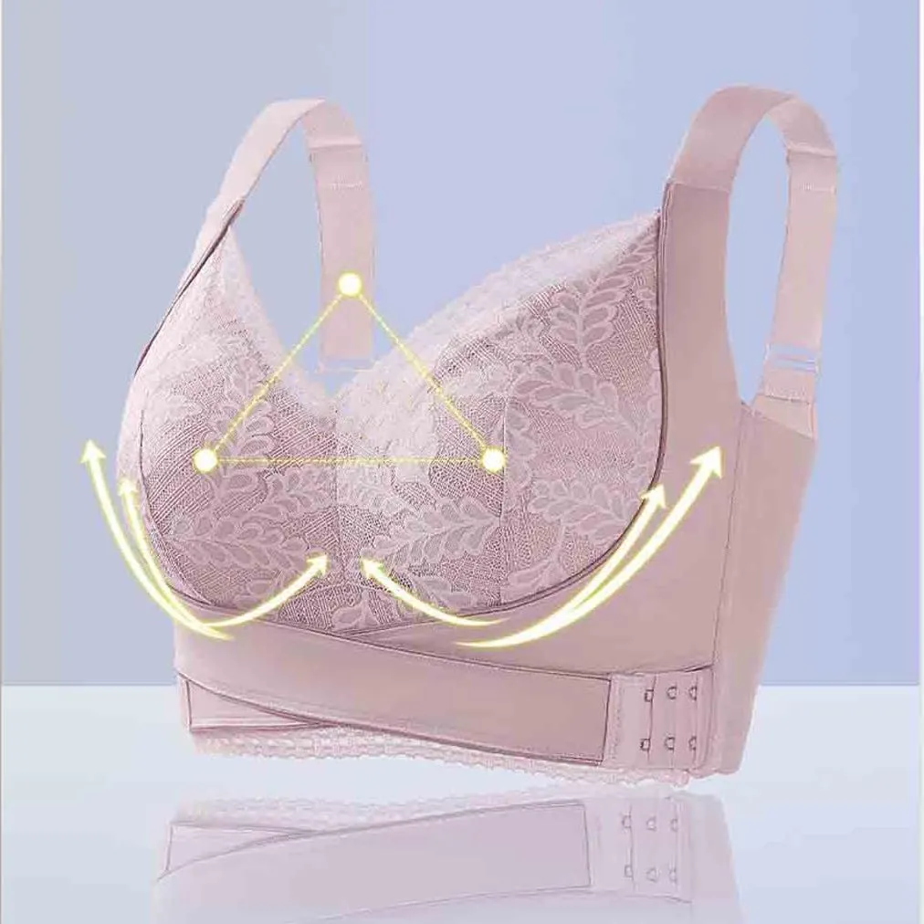 Kendally Bra, Kendally Comfy Corset Bra Front Cross Side Buckle Lace Bras Wireless Slim and Shape Bra for Older Women