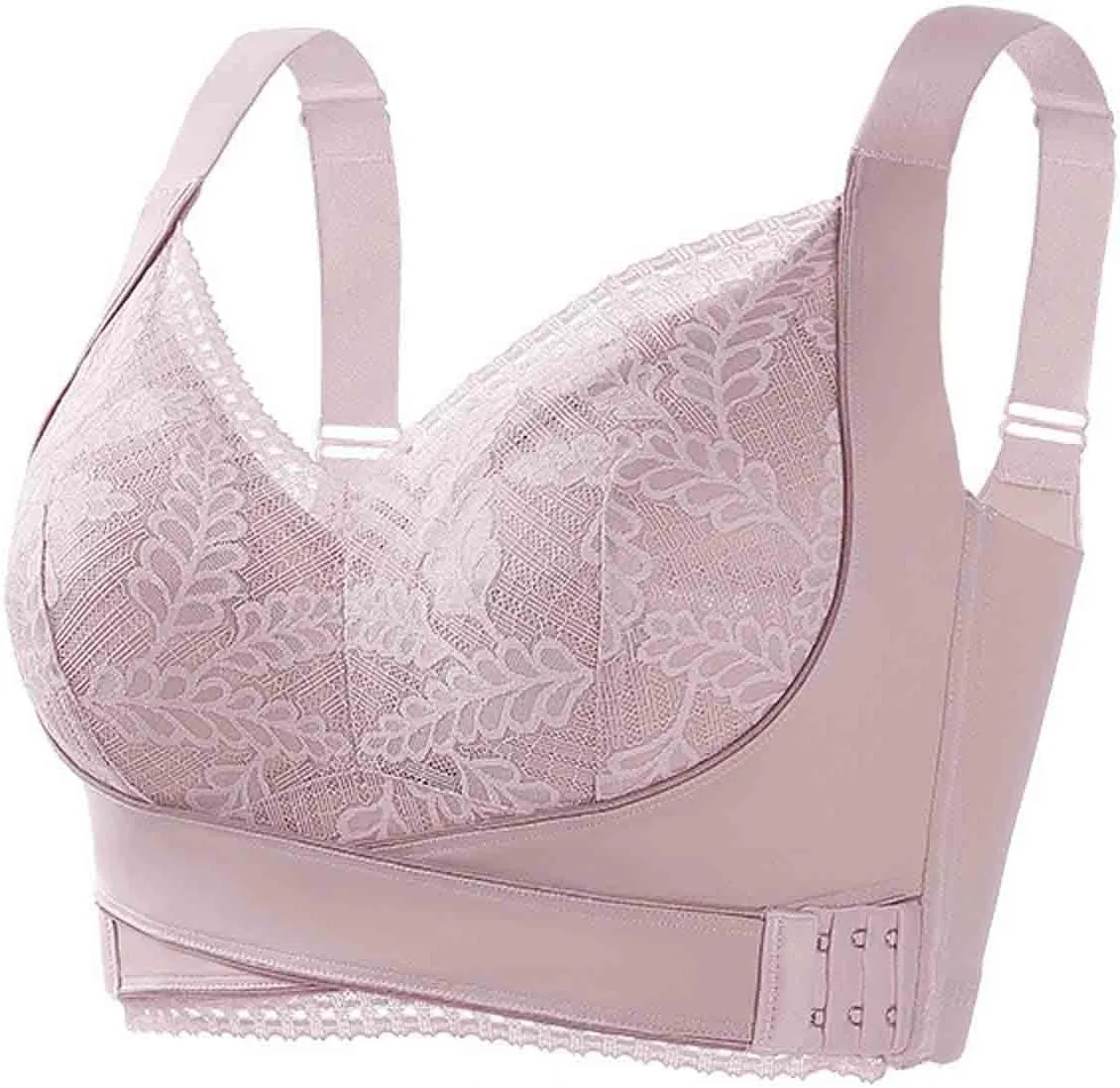 Kendally Bra, Kendally Comfy Corset Bra Front Cross Side Buckle Lace Bras Wireless Slim and Shape Bra for Older Women