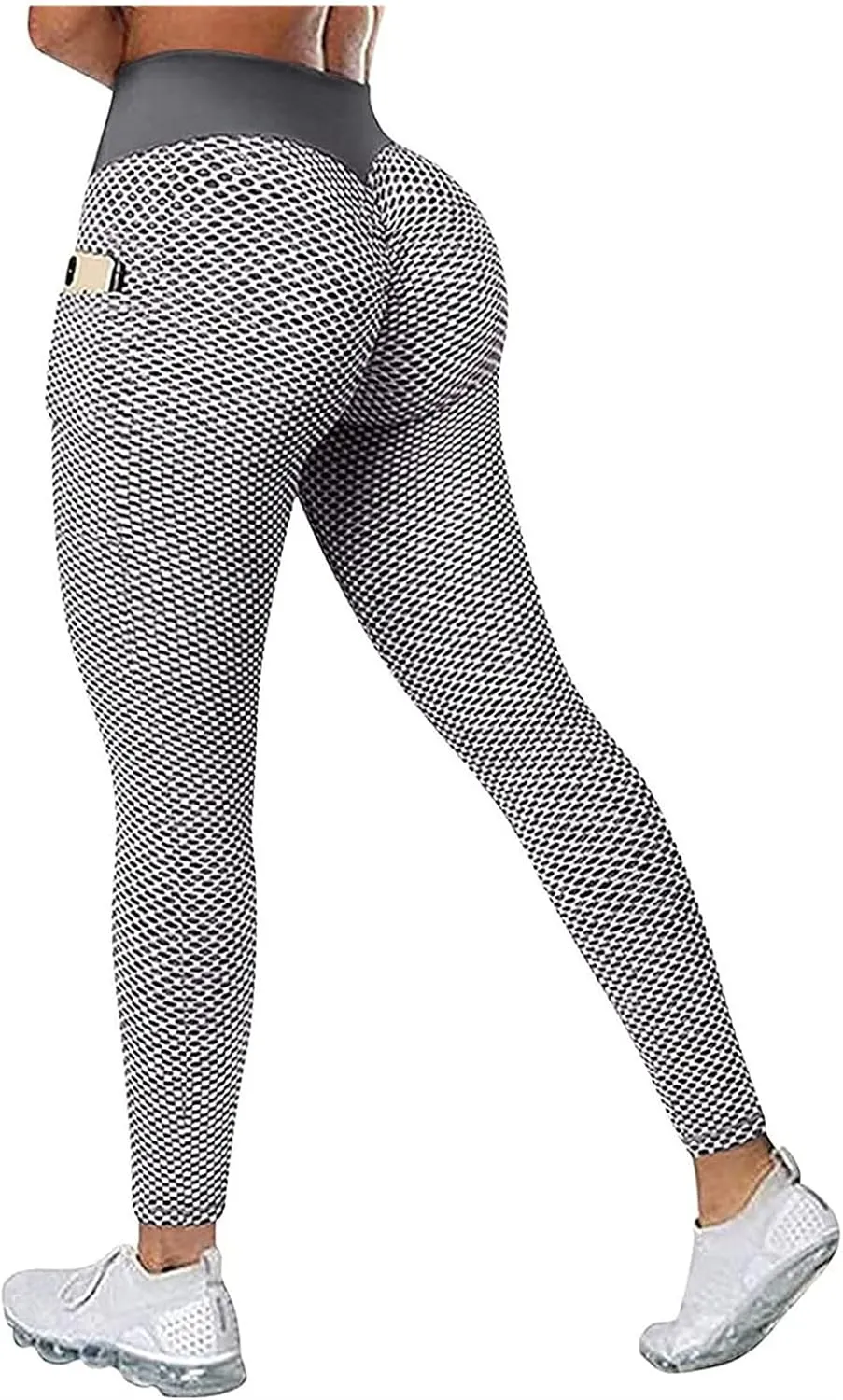 Ladmiple 2PCS Leggings for Women Butt Lift with Pockets Workout High Waist Running Tummy Control Sports Yoga Athletic Pants