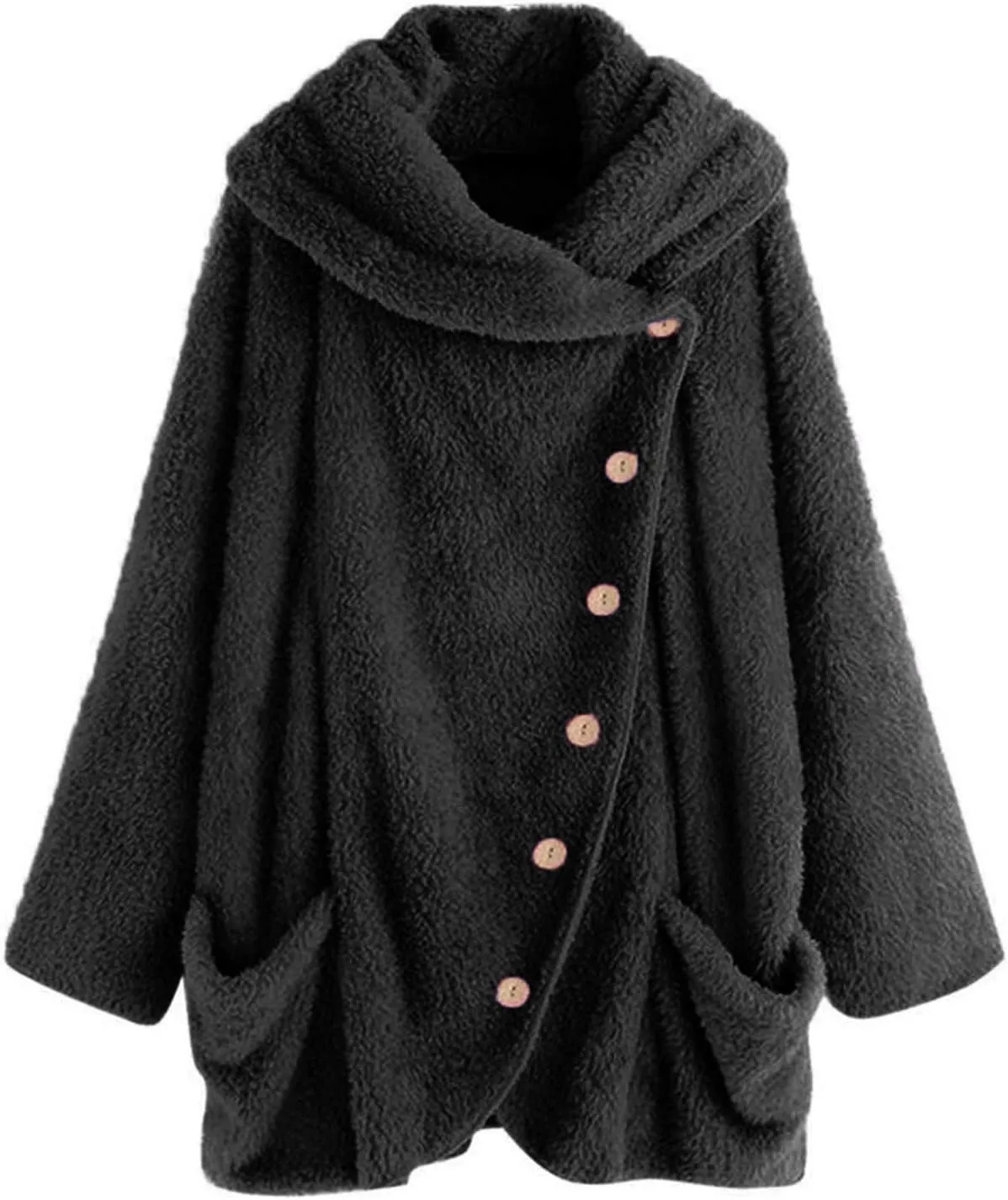 LCMTWX Womens 2023 Winter Fuzzy Fleece Jacket Fleece Sleeve Plus Size Women Women's Coat Solid Oversized Fuzzy Fleece