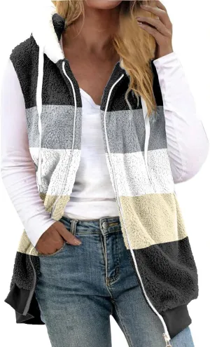 LCMTWX Womens 2023 Winter Fuzzy Fleece Jacket Pocket Zipper Coat Solid Oversized Fuzzy Fleece Fluffy Faux Fur