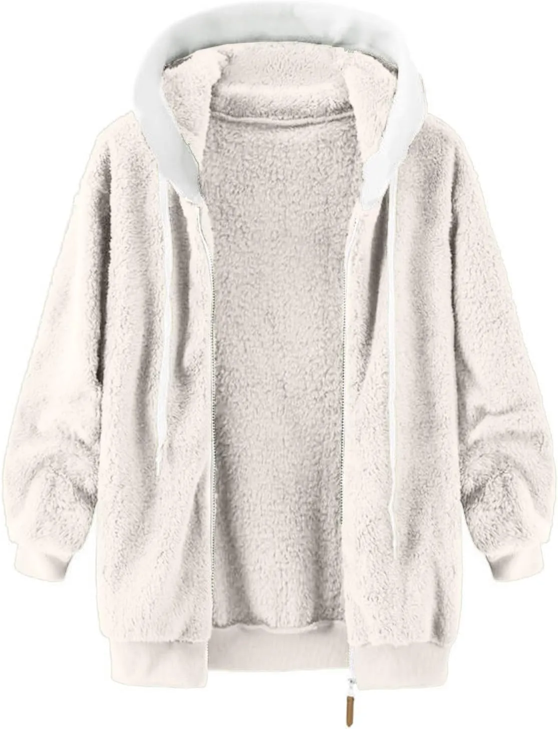 LCMTWX Women's Coats Basic Long Jacket Coat Trendy Color Block Winter Drawstring Hoodie Snow Coat Shaggy Warm Winter Fleece