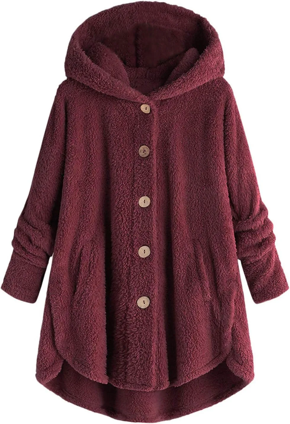 LCMTWX Womens Fuzzy Fleece Jacket Pullover Tail Loose Women Coat Tops Women's Coat Outerwear with Pockets Ski Jackets For