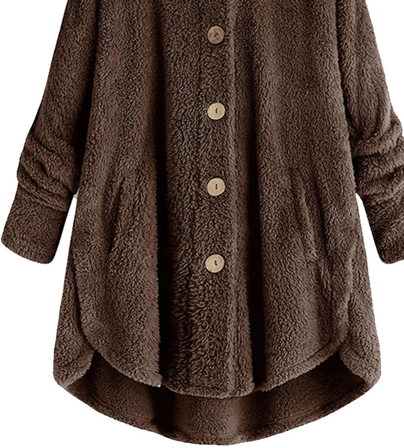 LCMTWX Womens Fuzzy Fleece Jacket Pullover Tail Loose Women Coat Tops Women's Coat Outerwear with Pockets Ski Jackets For