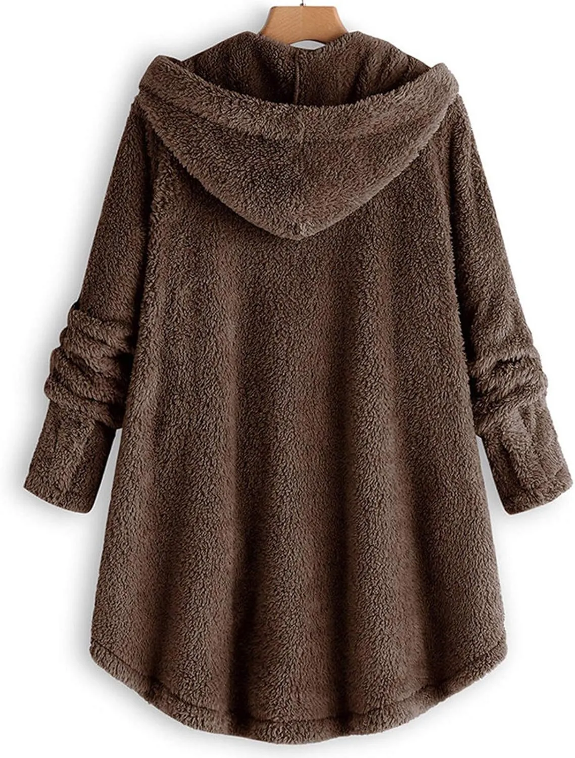 LCMTWX Womens Fuzzy Fleece Jacket Pullover Tail Loose Women Coat Tops Women's Coat Outerwear with Pockets Ski Jackets For
