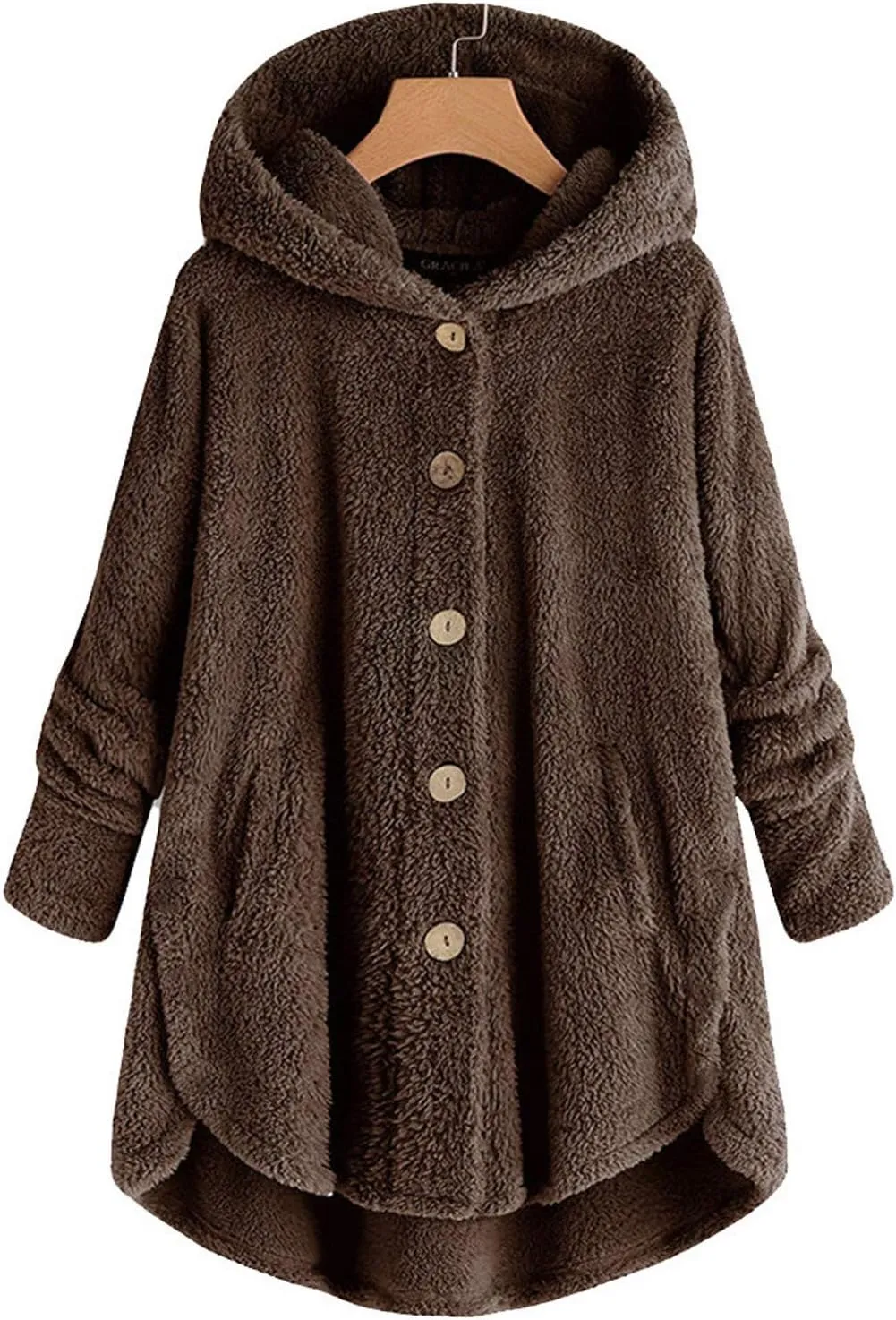 LCMTWX Womens Fuzzy Fleece Jacket Pullover Tail Loose Women Coat Tops Women's Coat Outerwear with Pockets Ski Jackets For