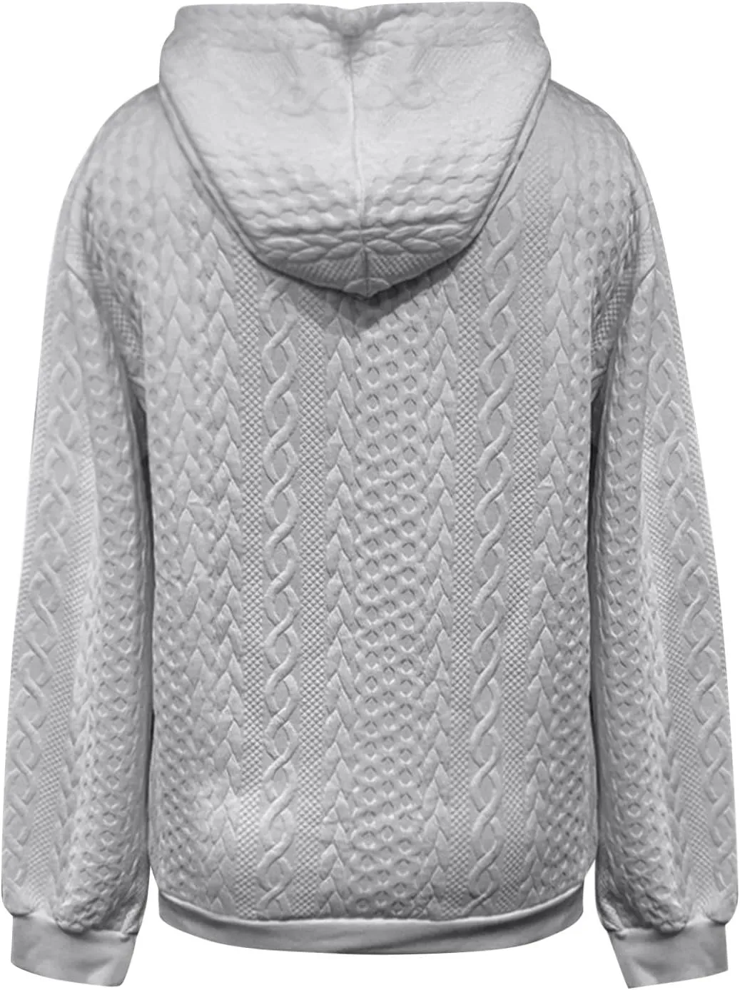 LCMTWX Womens Fuzzy Fleece Jacket Women's New Solid Hooded Thickened Jacquard Long Sleeve Sweater Coat Outerwear with De