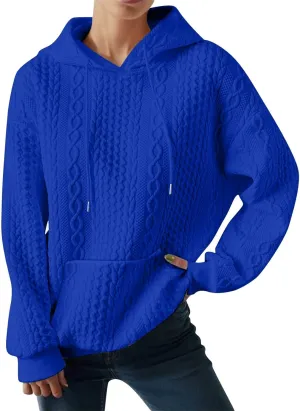 LCMTWX Womens Fuzzy Fleece Jacket Women's New Solid Hooded Thickened Jacquard Long Sleeve Sweater Coat Outerwear with De
