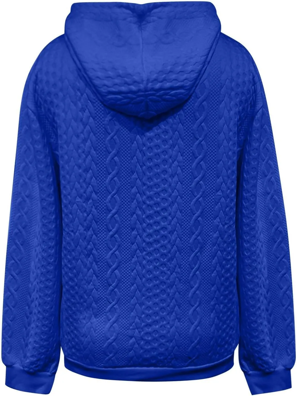 LCMTWX Womens Fuzzy Fleece Jacket Women's New Solid Hooded Thickened Jacquard Long Sleeve Sweater Coat Outerwear with De