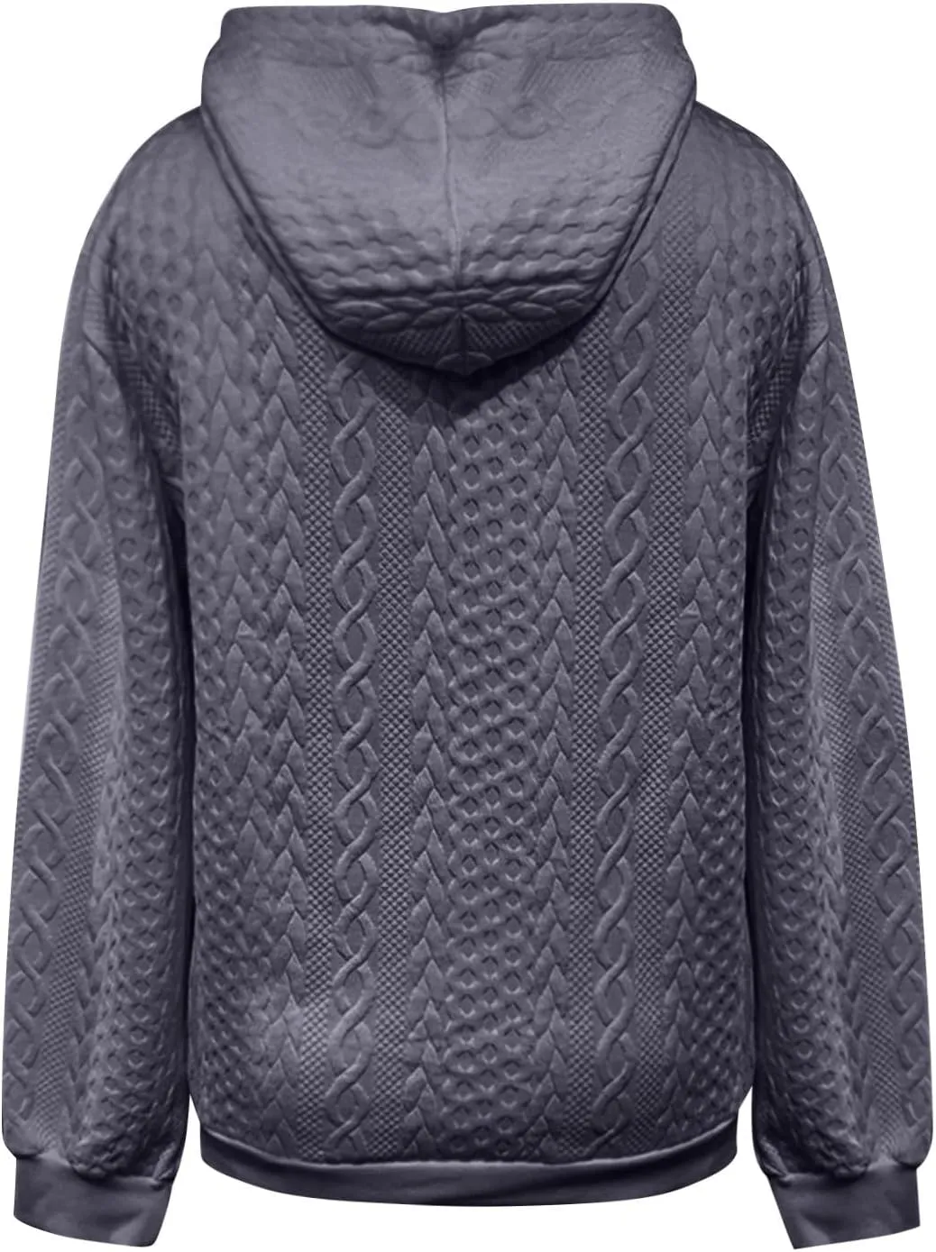 LCMTWX Womens Fuzzy Fleece Jacket Women's New Solid Hooded Thickened Jacquard Long Sleeve Sweater Coat Outerwear with De