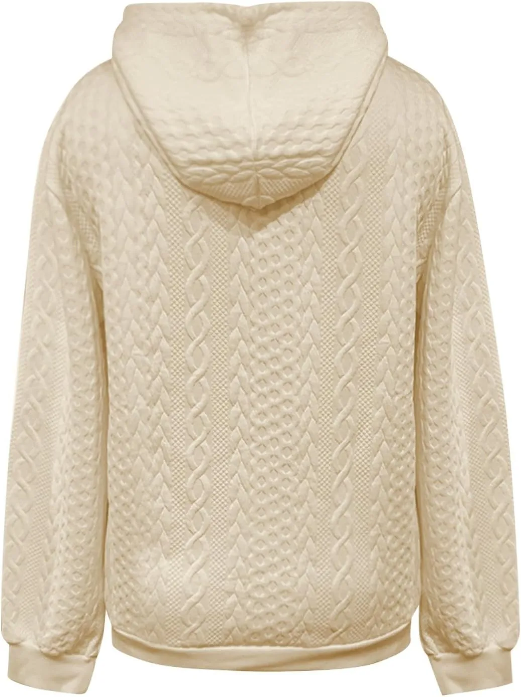 LCMTWX Womens Fuzzy Fleece Jacket Women's New Solid Hooded Thickened Jacquard Long Sleeve Sweater Coat Outerwear with De