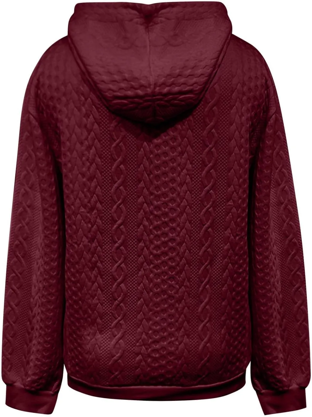 LCMTWX Womens Fuzzy Fleece Jacket Women's New Solid Hooded Thickened Jacquard Long Sleeve Sweater Coat Outerwear with De