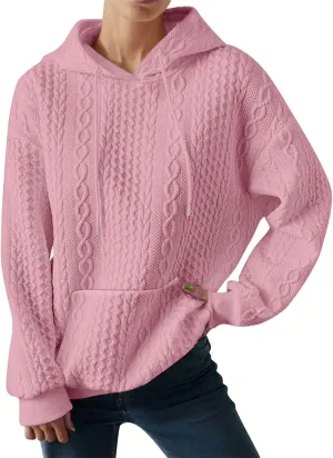 LCMTWX Womens Winter Fuzzy Fleece Jacket New Solid Hooded Thickened Jacquard Long Sleeve Sweater Coat Top Hooded Coats