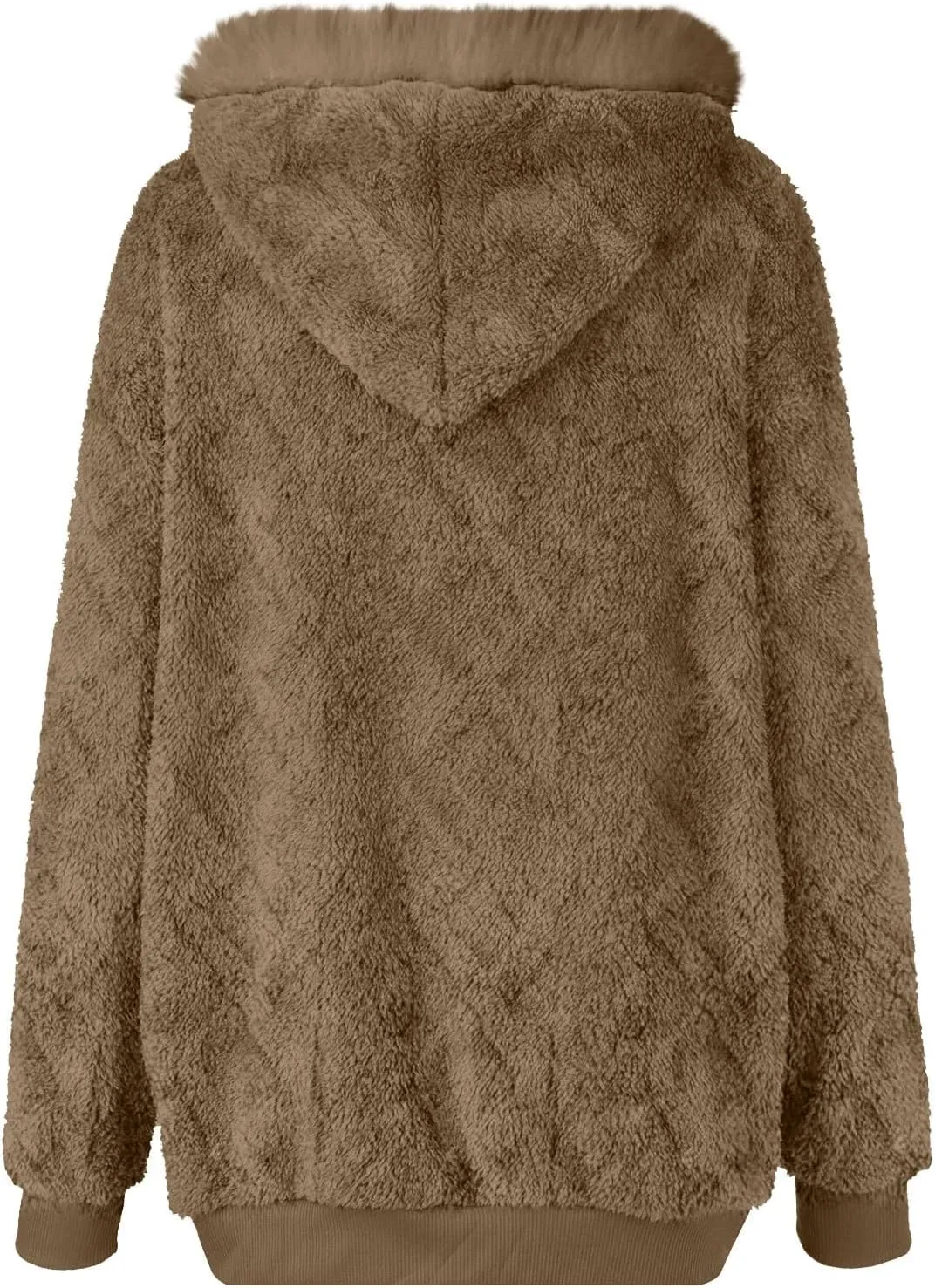 LCMTWX Womens Winter Fuzzy Fleece Jacket Outdoor Slim Outwear Office Casual Plush Cardigan Trendy Overcoat Hooded Coats