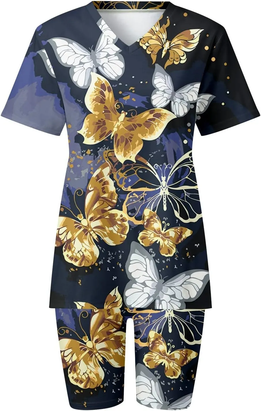 LCMTWX Workout Sets For Women Two Piece Outfits For Women Short Sleeve Casual Biker Shorts Set Workout Sets For Women