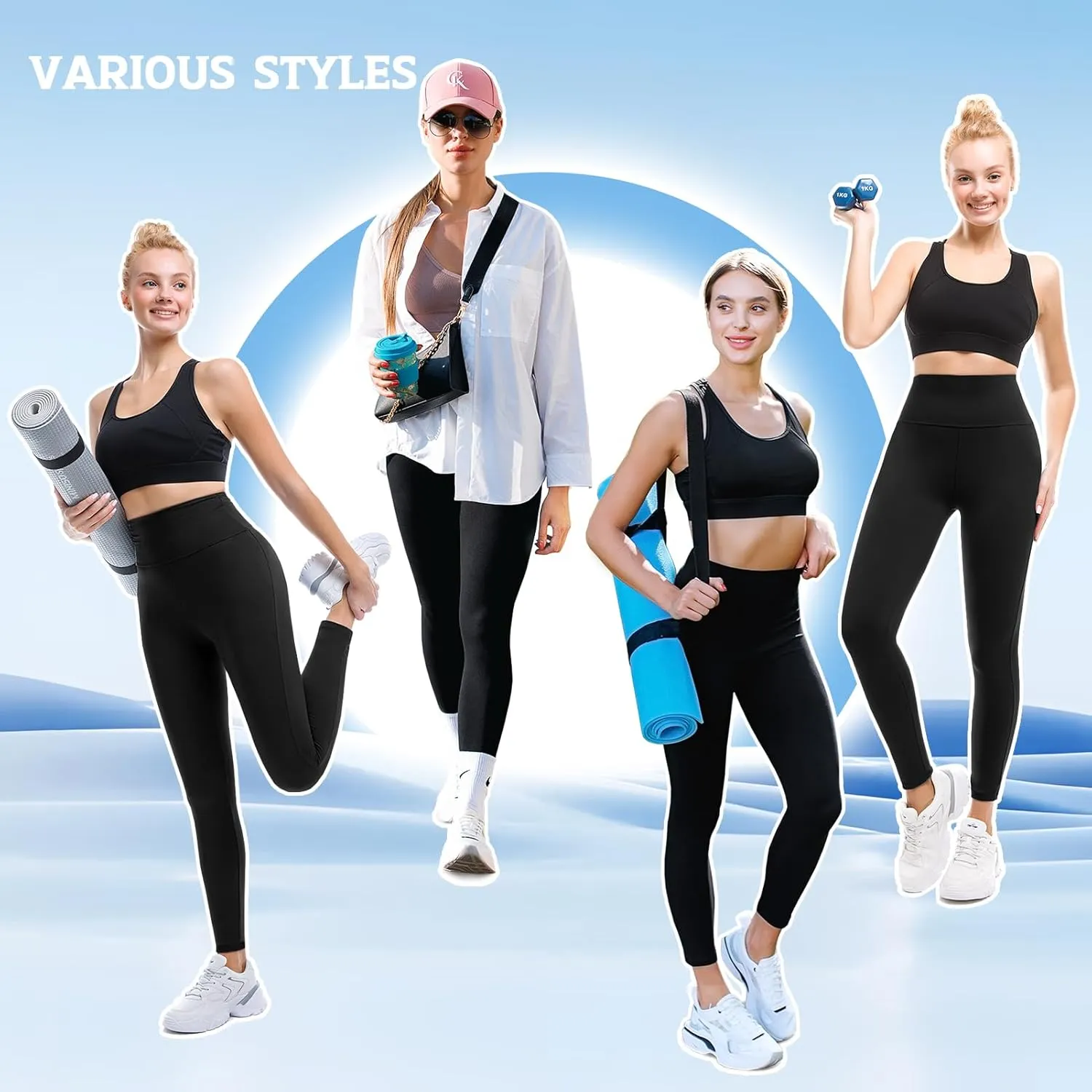 Leggings for Women, No See Through High Waisted Workout Yoga Leggings for Women