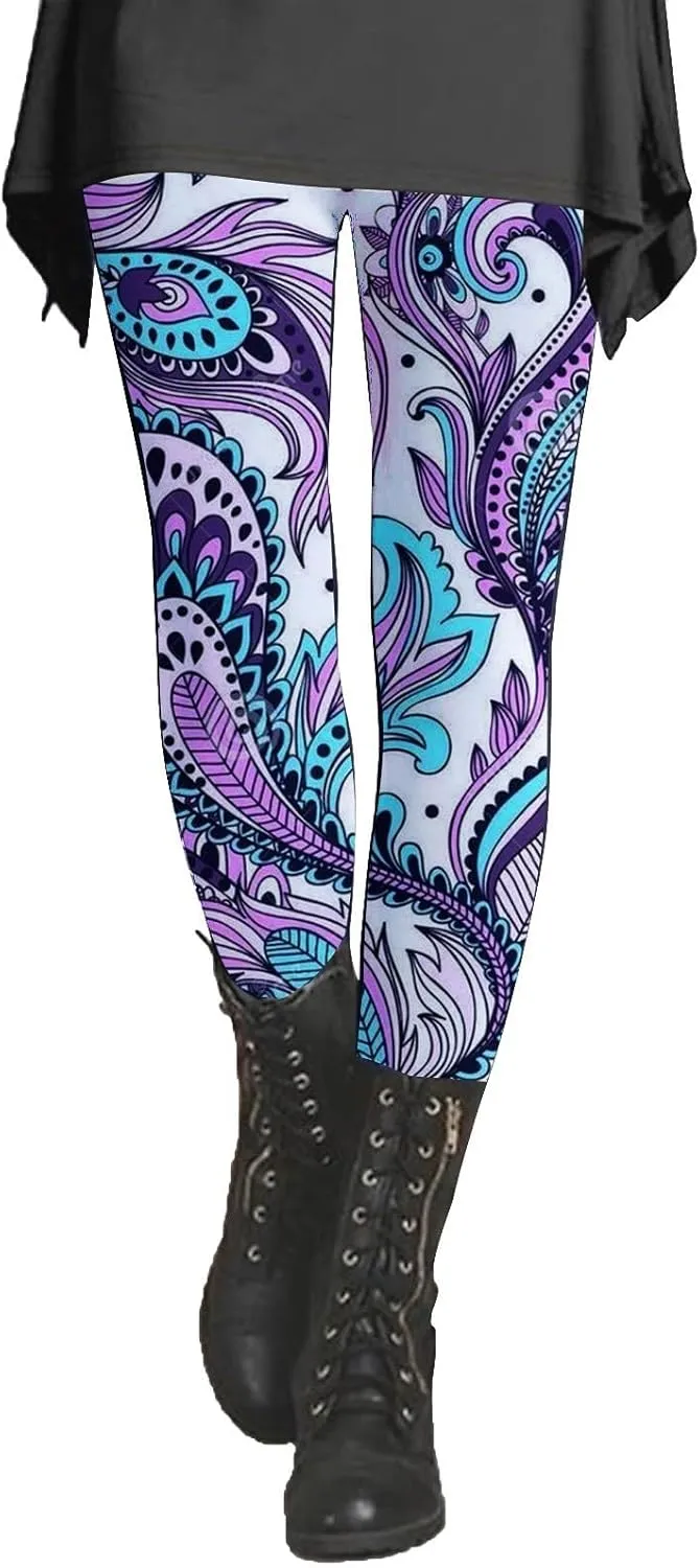 Leggings for Women Tall Length Cow Print High Waisted Leggings Women Leggings for Older Women